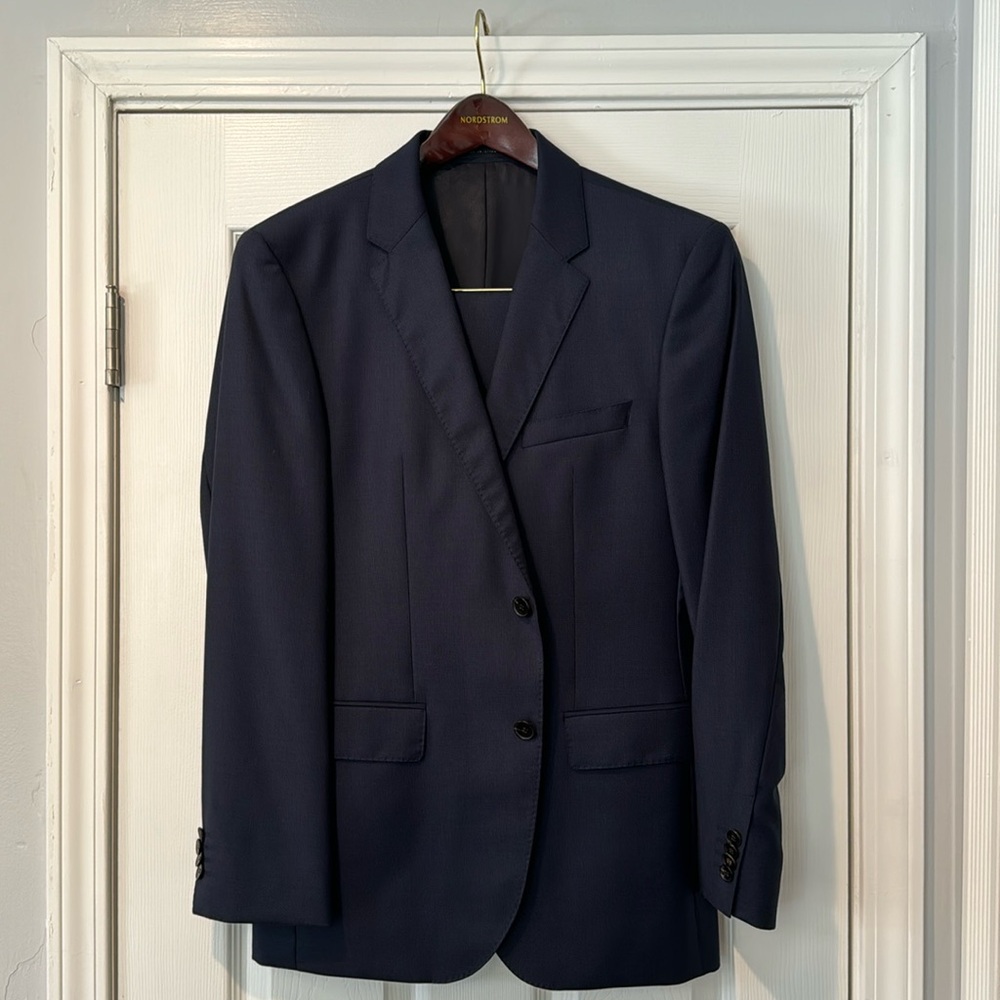 Boss Super 100 Navy Suit